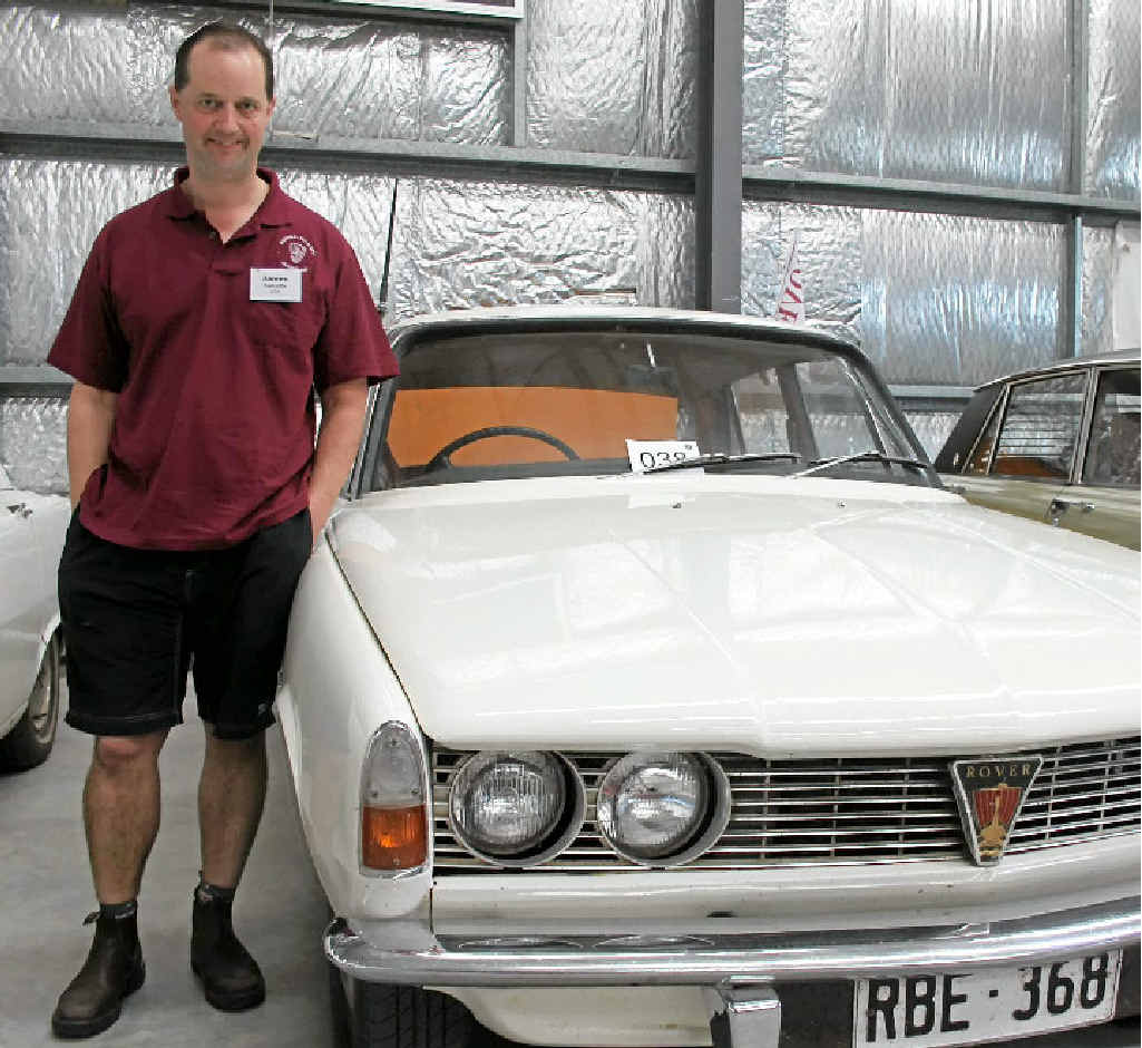 PRIDE AND JOY: Winemaker James Radcliffe with his 1969 Rover 2000. PRIDE AND JOY: Winemaker James Radcliffe with his 1969 Rover 2000.